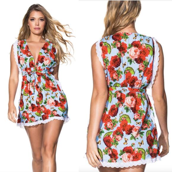 Agua Bendita Tunic Swim Cover Up In Bendito Rosal Size Medium New - Picture 2 of 16